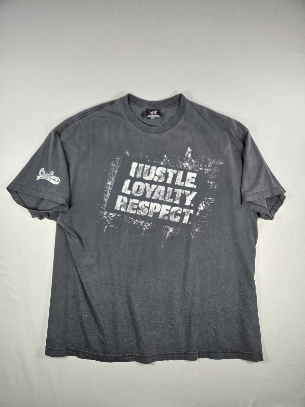 VTG 2008 John Cena WWE Hustle Loyalty Respect T-Shirt Thrashed Faded Black XXXL